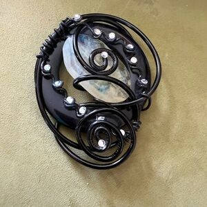 Jeff Lieb pendant signed on back. Black with Labradorite.